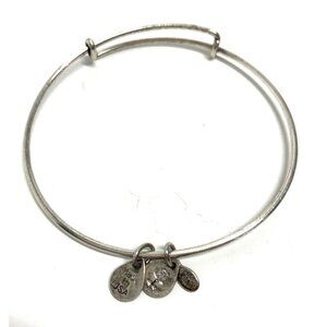 Alex and Ani Charm Station Bracelet Silver Finish - Expands 2"- 3.5"